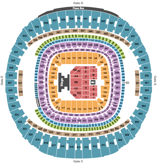 Caesars Superdome Janet Jackson Seating Chart
